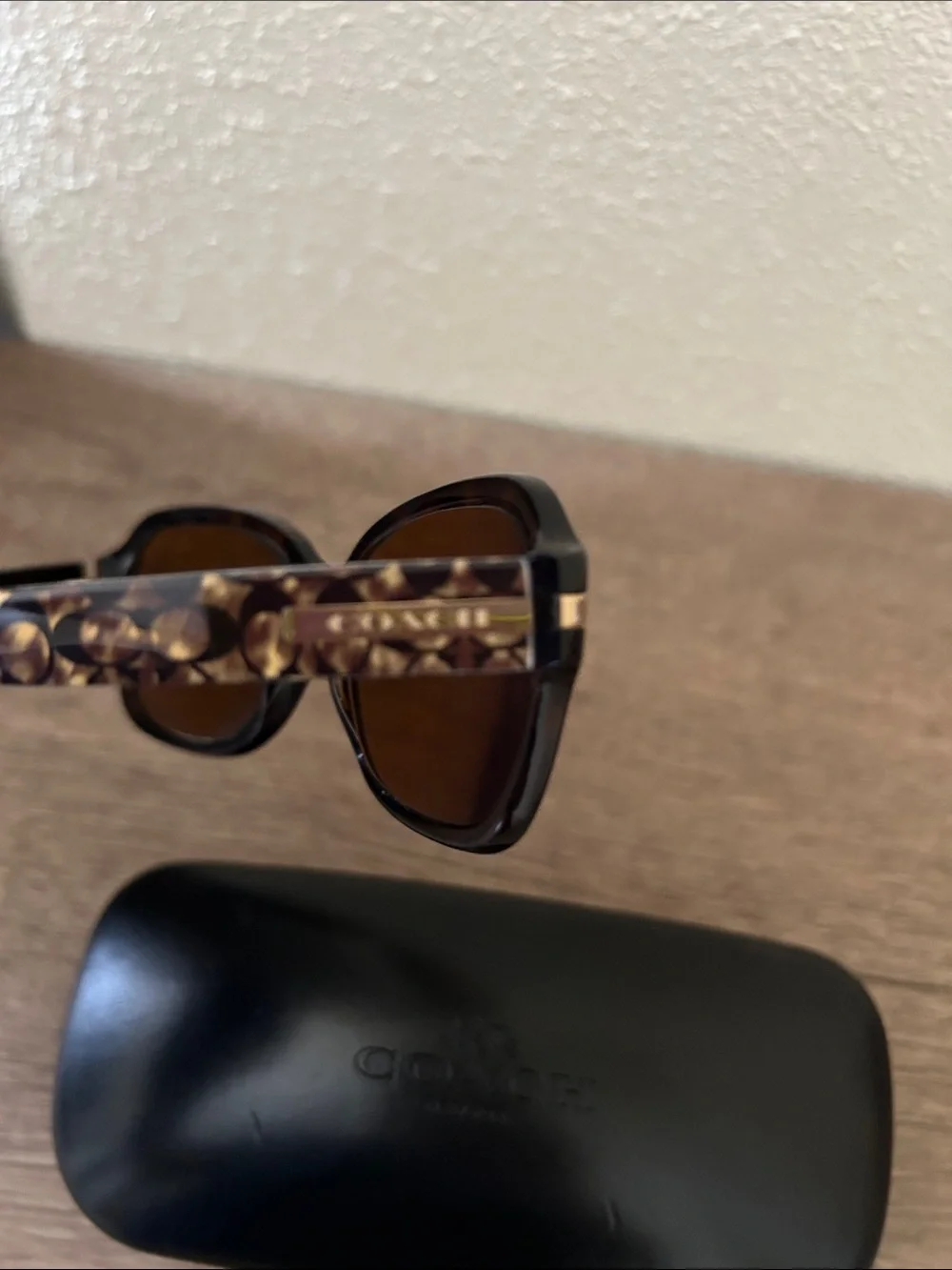 Coach Black Frame Sunglasses with Brown Lenses with Rx